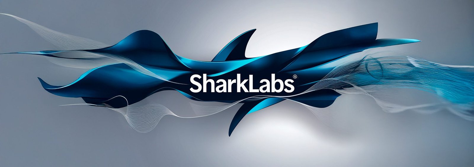 Imagen de identidad visual de SharkLabs con temática de tiburón